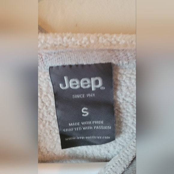 Mens small Jeep gray zipper hoodie no drawstring car moto - Picture 5 of 9